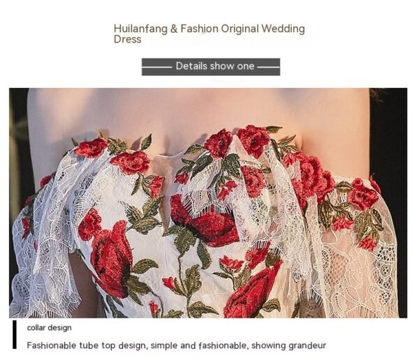 Temperament Bride Bra Trailing Mori Style Wedding Dress - Image 4