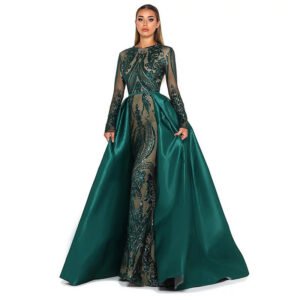 Slim high-end wedding green dress