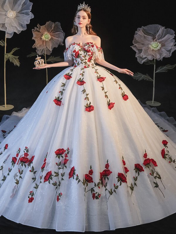 Temperament Bride Bra Trailing Mori Style Wedding Dress - Image 7